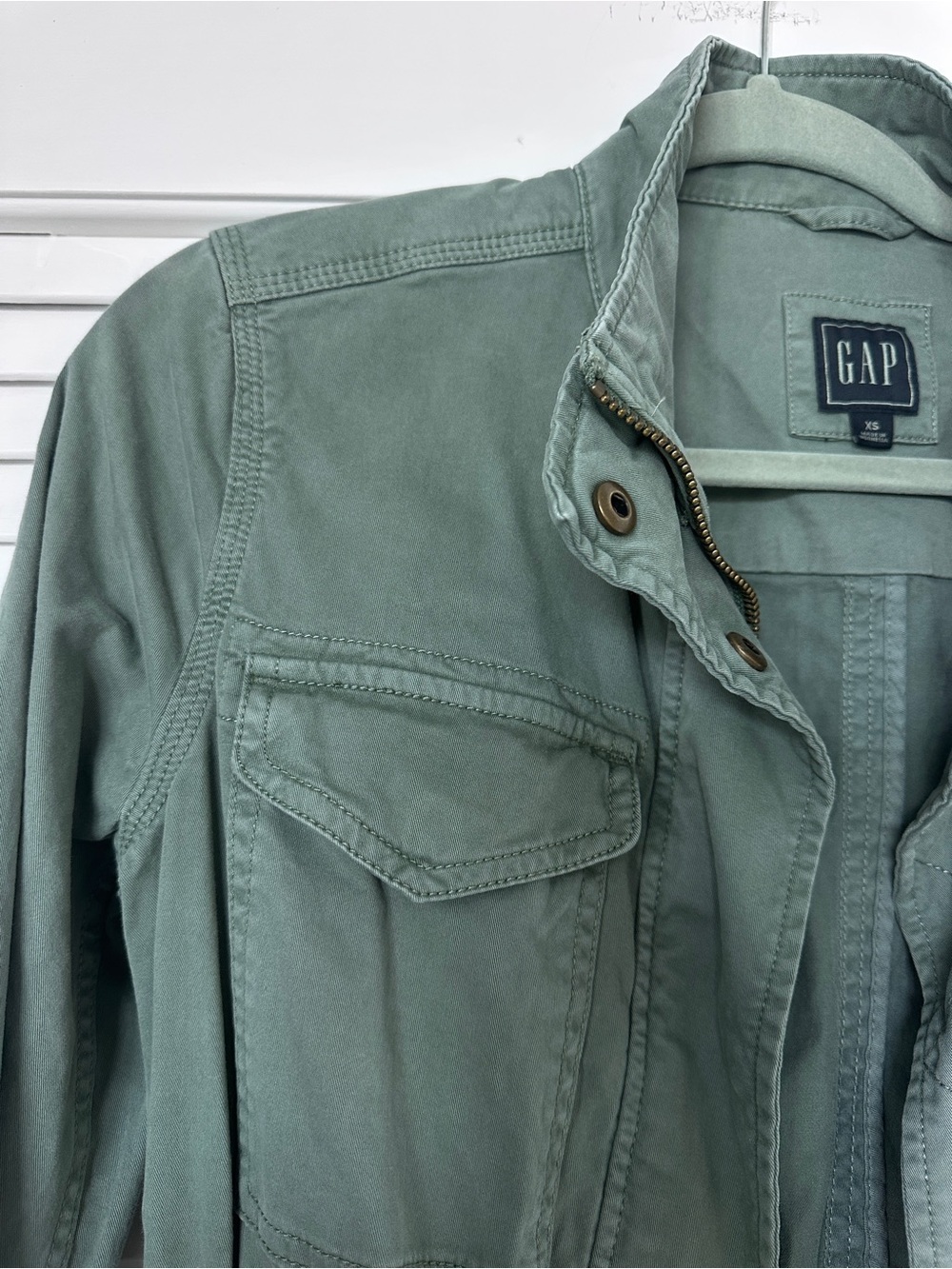 GAP Green Utility Field Jacket Drawstring XS - Picture 6 of 13